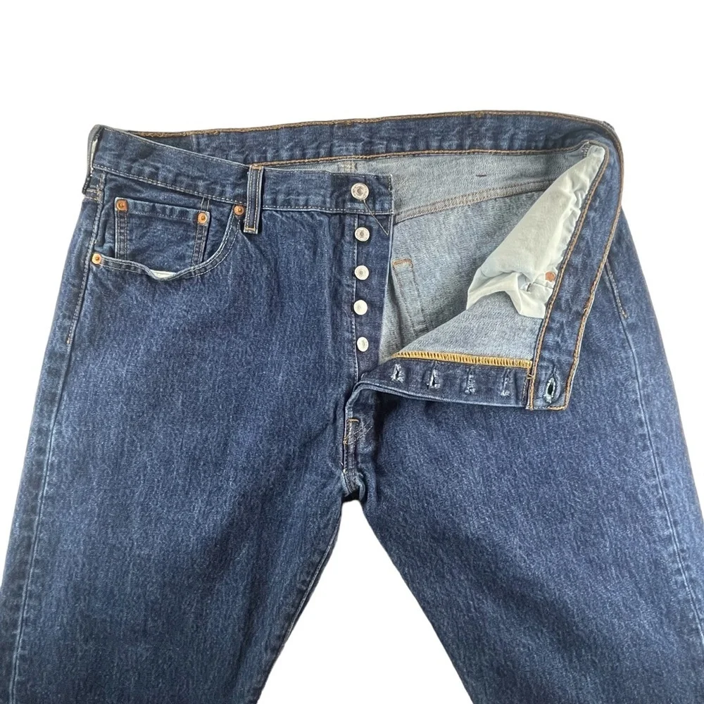 Levi’s 501 Mens Jeans Blue size 40 Button Fly Dark Wash 10687